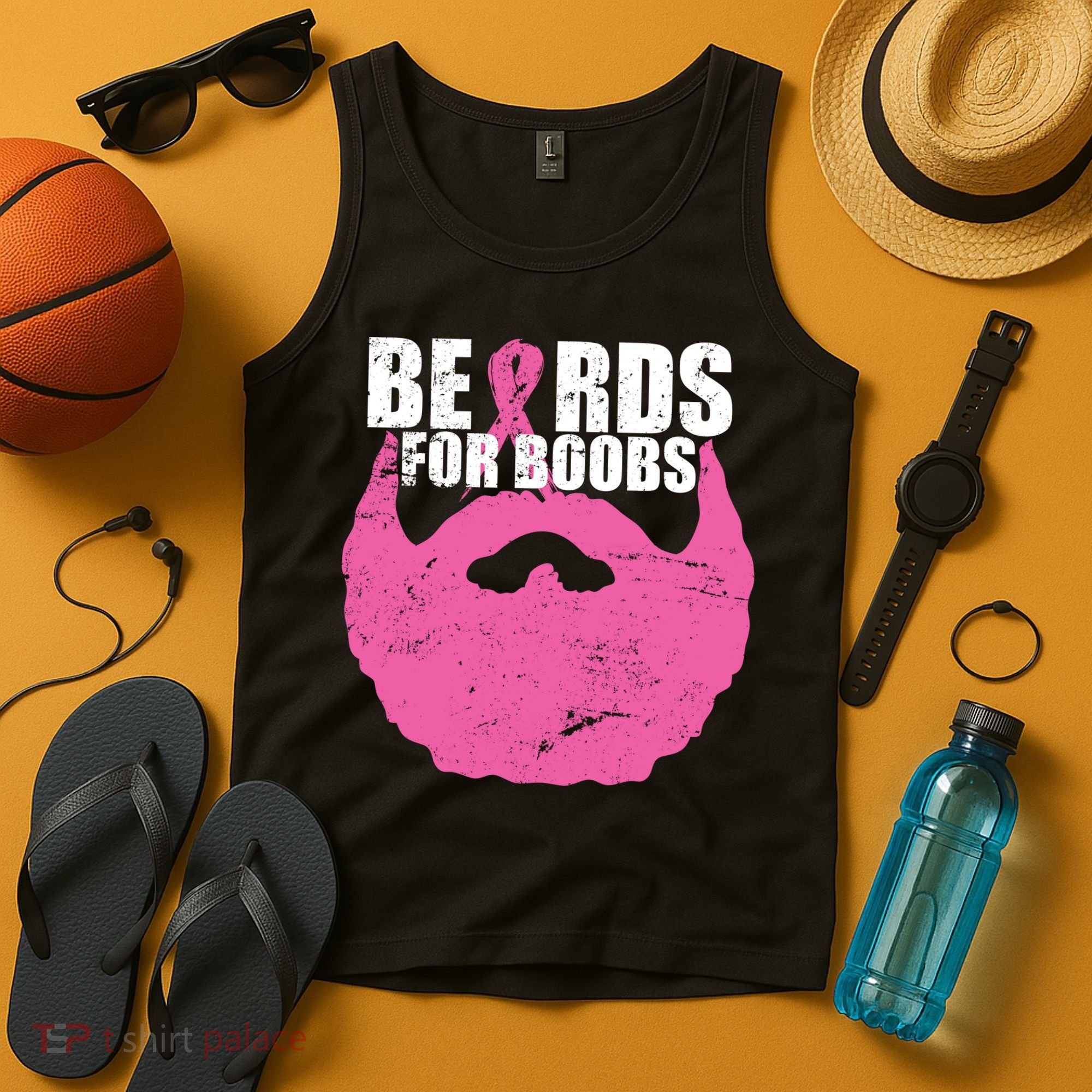 Beards For Boobs Breast Cancer Tank Top