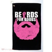 Beards For Boobs Breast Cancer Golf Towel thumb 0