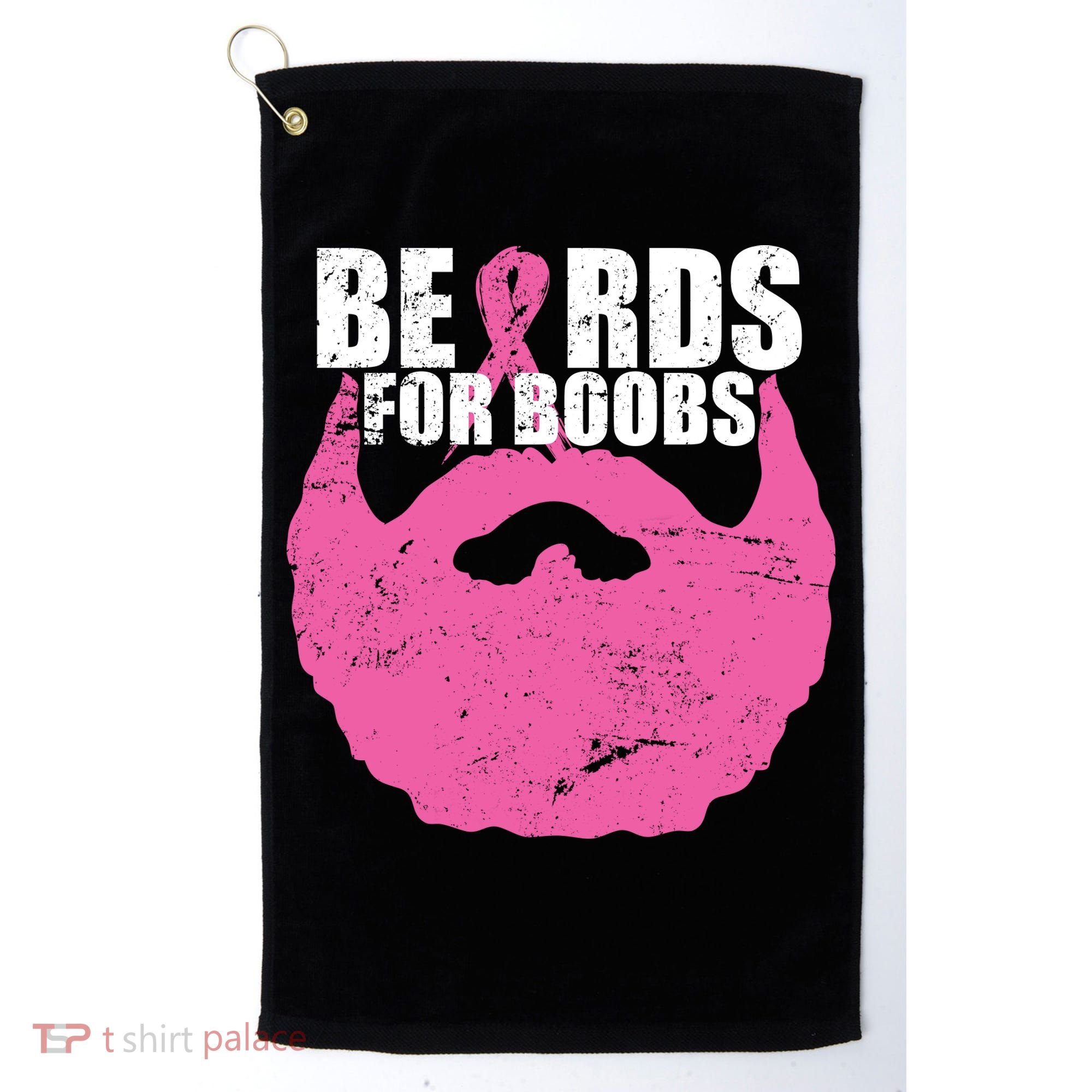 Beards For Boobs Breast Cancer Golf Towel