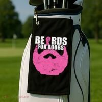 Beards For Boobs Breast Cancer Golf Towel thumb 2