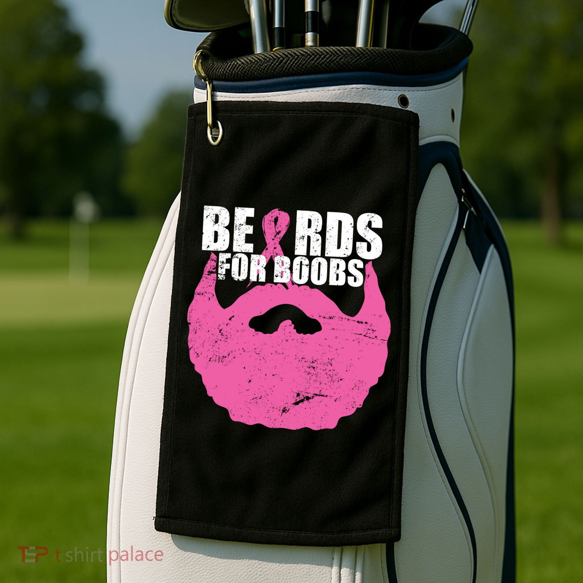 Beards For Boobs Breast Cancer Golf Towel