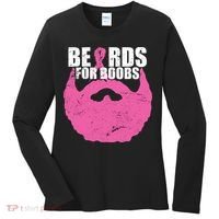 Beards For Boobs Breast Cancer Women's Long Sleeve Shirt thumb 0