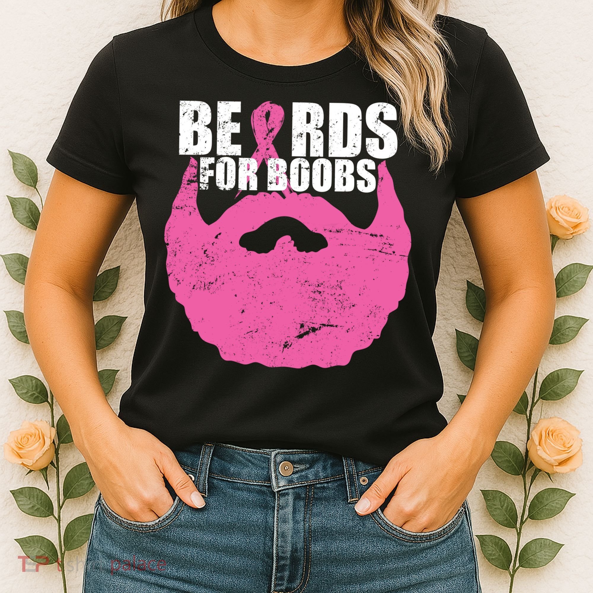 Beards For Boobs Breast Cancer Women's T-Shirt