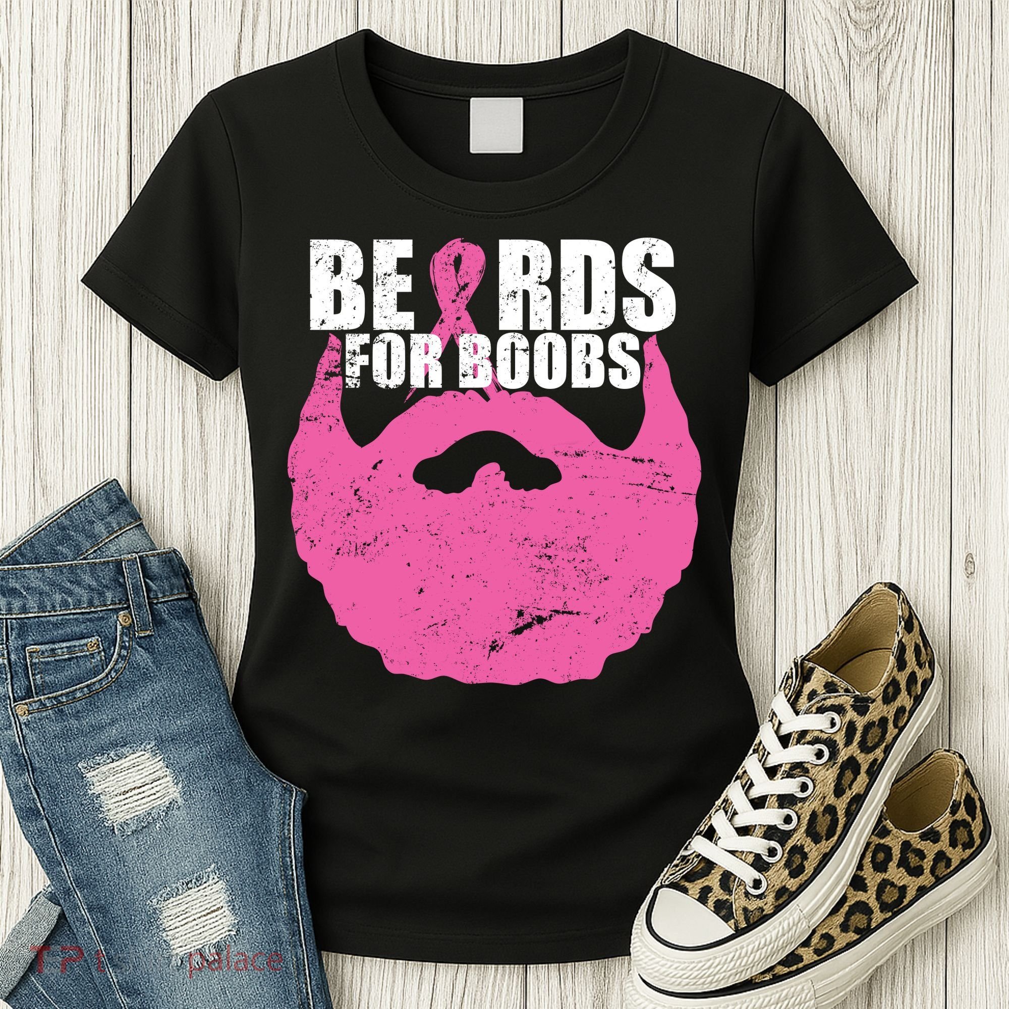 Beards For Boobs Breast Cancer Women's T-Shirt