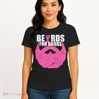 Beards For Boobs Breast Cancer Women's T-Shirt thumb 4