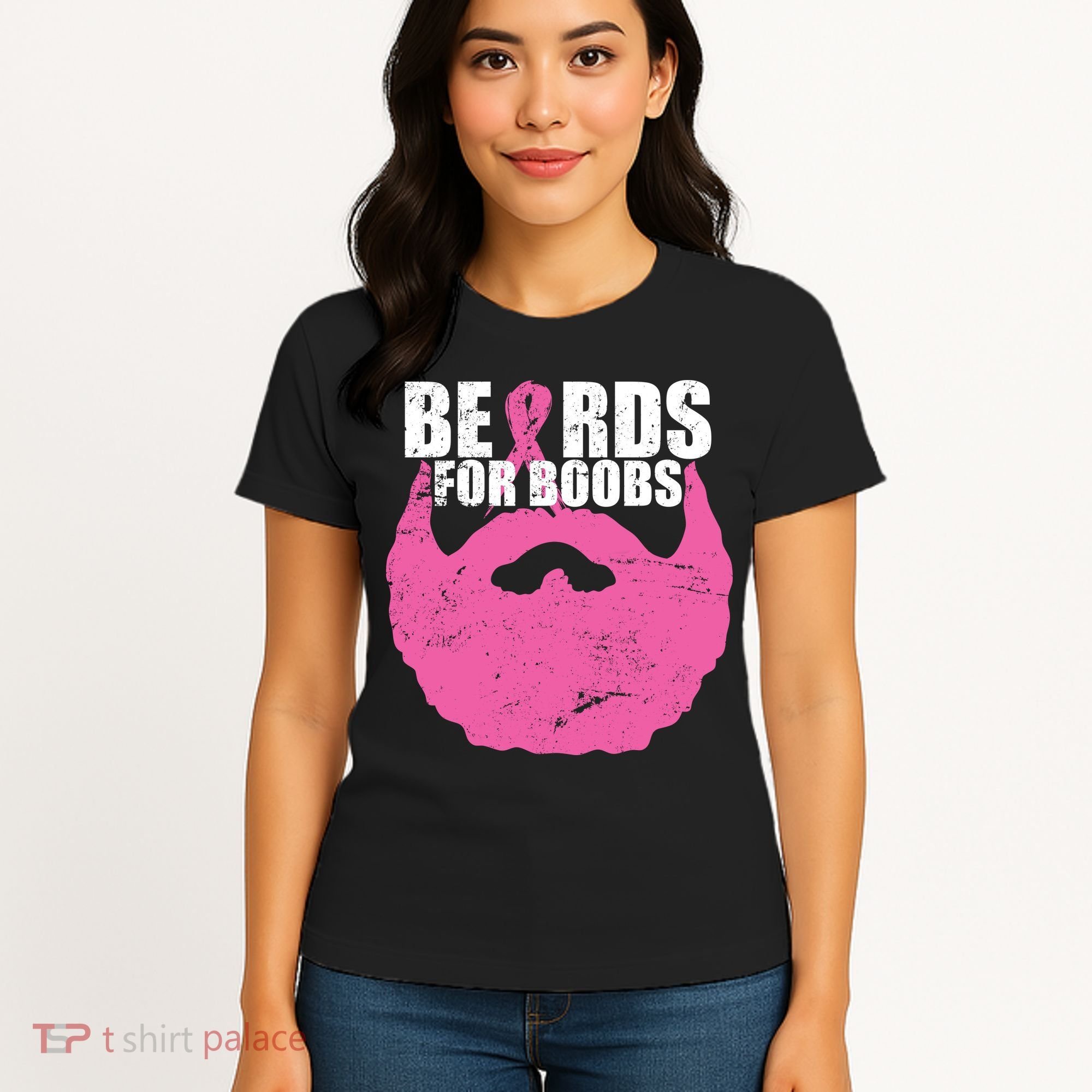 Beards For Boobs Breast Cancer Women's T-Shirt