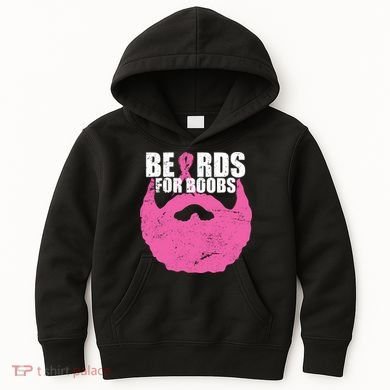 Beards For Boobs Breast Cancer Kids Hoodie