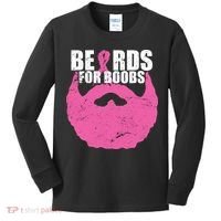 Beards For Boobs Breast Cancer Kids Long Sleeve Shirt thumb 0