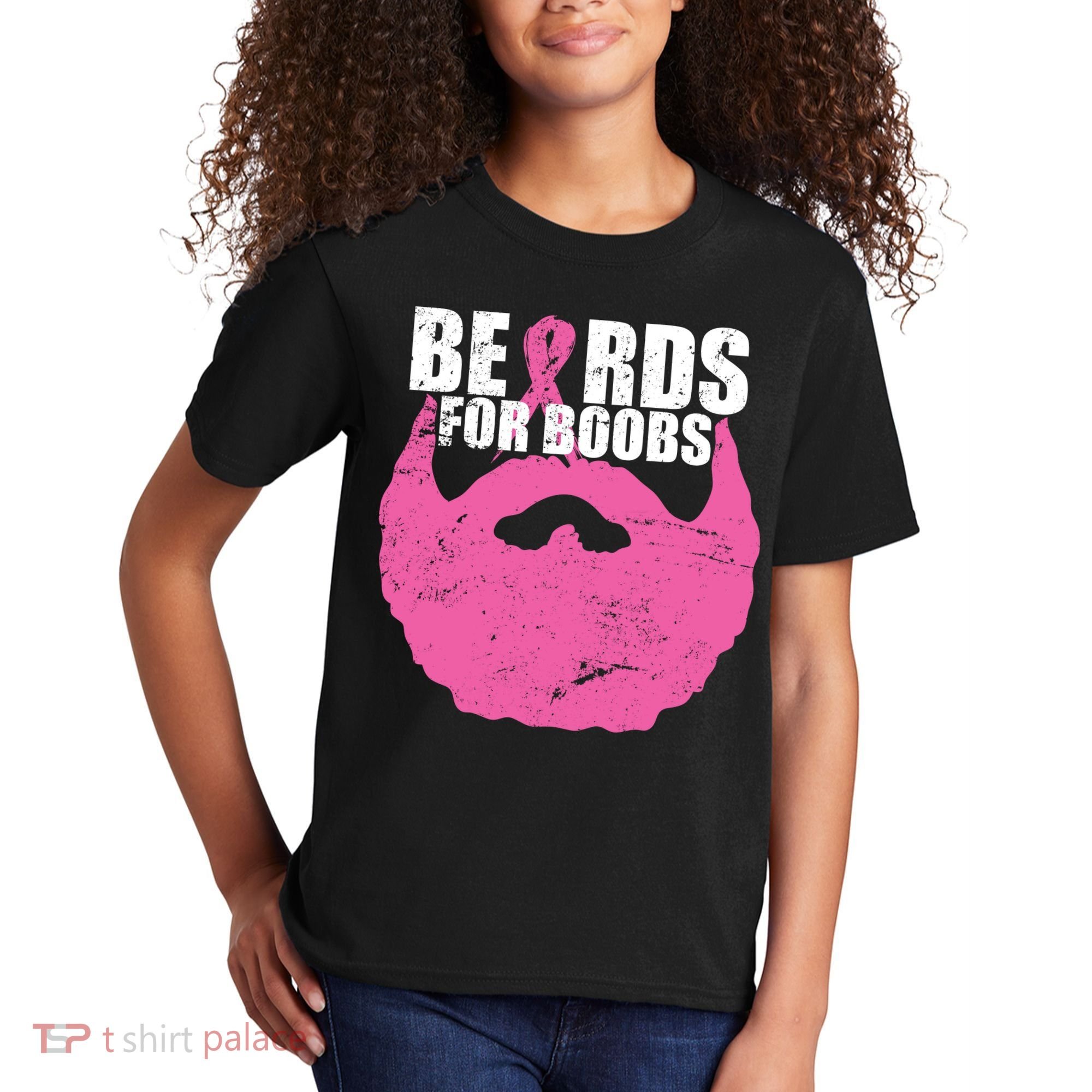 Beards For Boobs Breast Cancer Kids T-Shirt