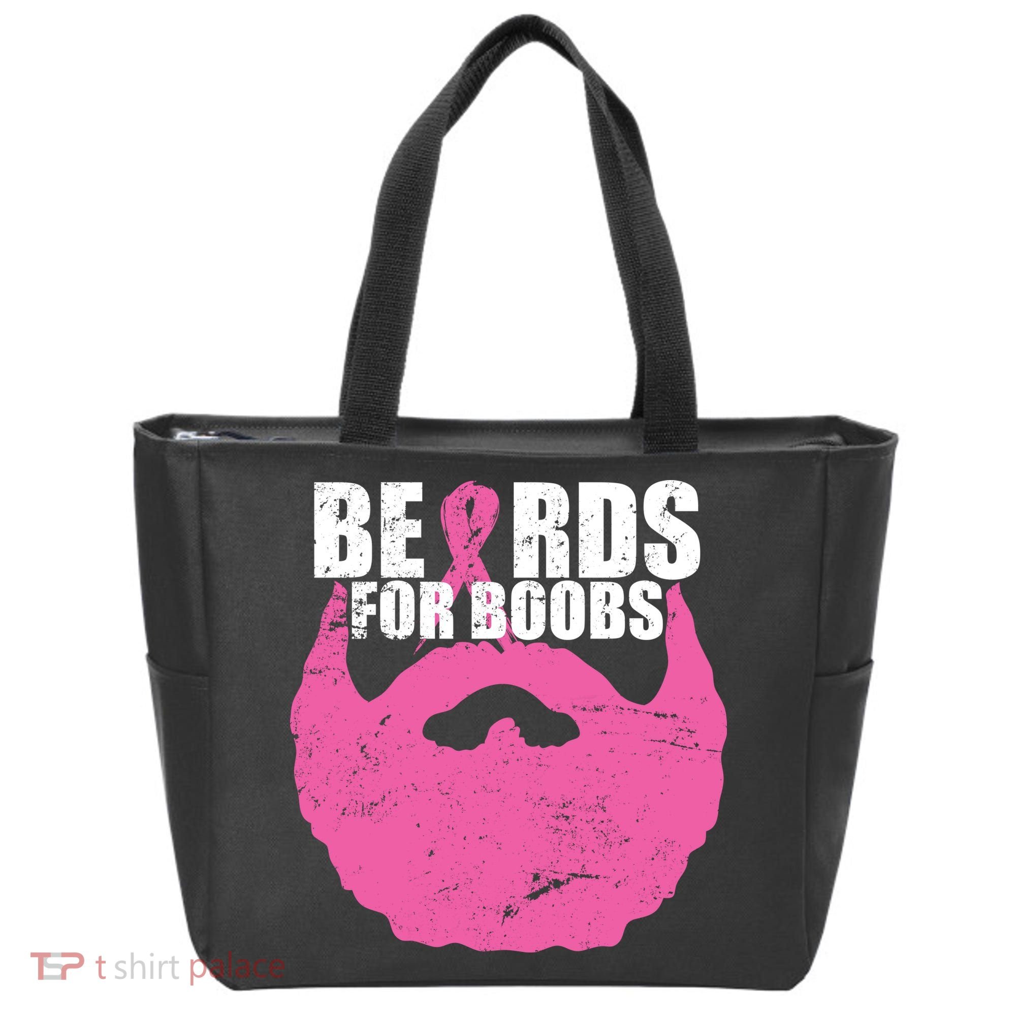 Beards For Boobs Breast Cancer Tote Bag