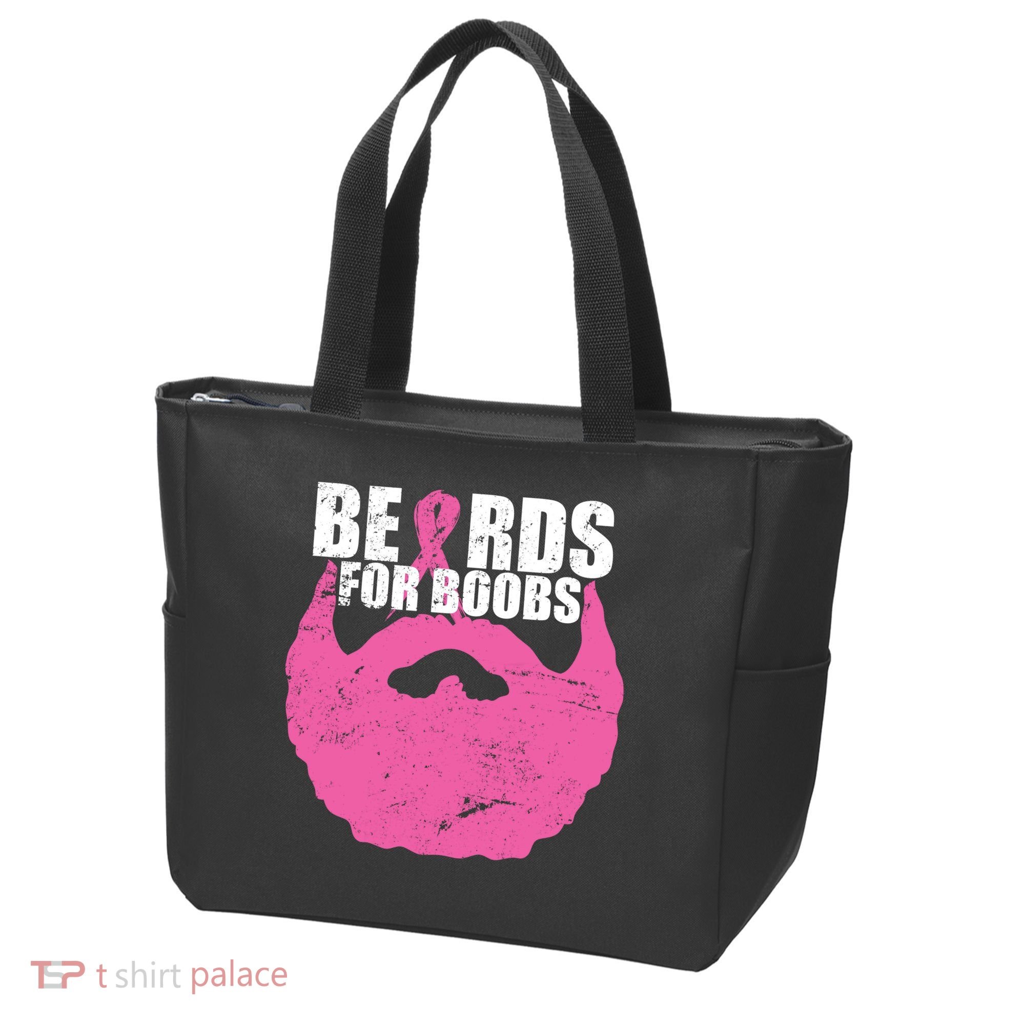Beards For Boobs Breast Cancer Tote Bag