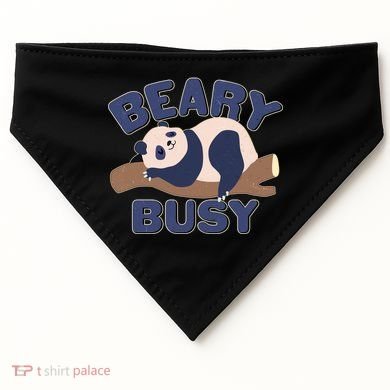 Beary Busy Cute Lazy Panda USA-Made Doggie Bandana