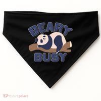 Beary Busy Cute Lazy Panda USA-Made Doggie Bandana thumb 0