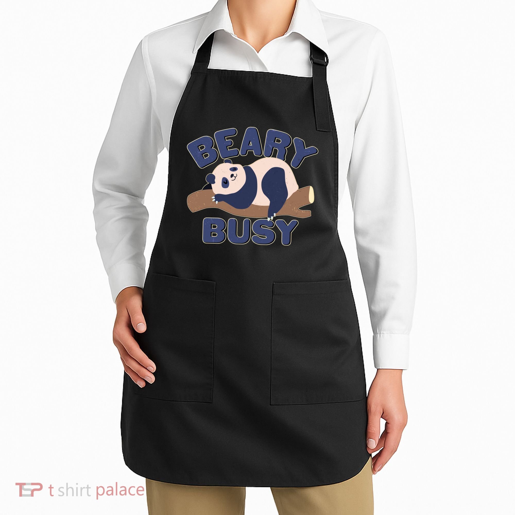 Beary Busy Cute Lazy Panda Apron