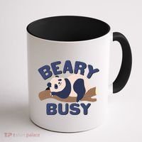 Beary Busy Cute Lazy Panda Coffee Mug thumb 1