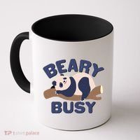 Beary Busy Cute Lazy Panda Coffee Mug thumb 0