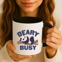 Beary Busy Cute Lazy Panda Coffee Mug thumb 3