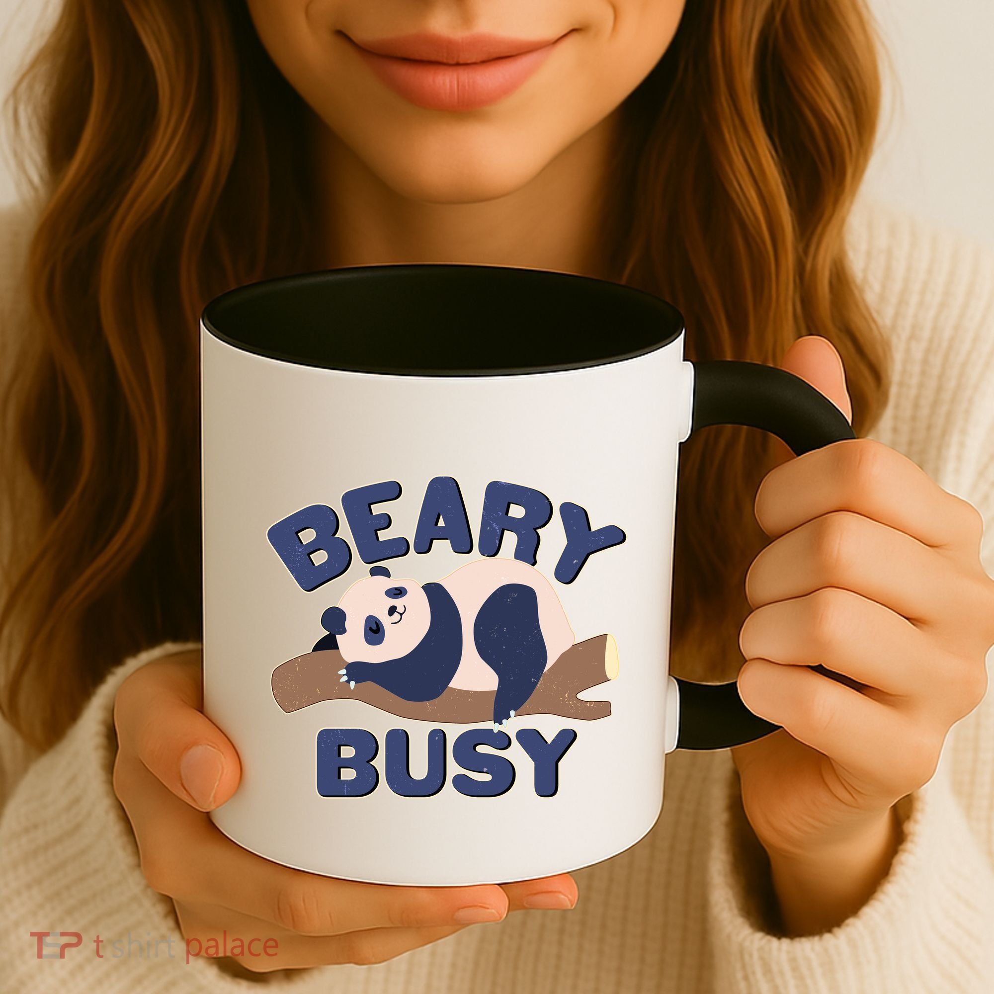 Beary Busy Cute Lazy Panda Coffee Mug
