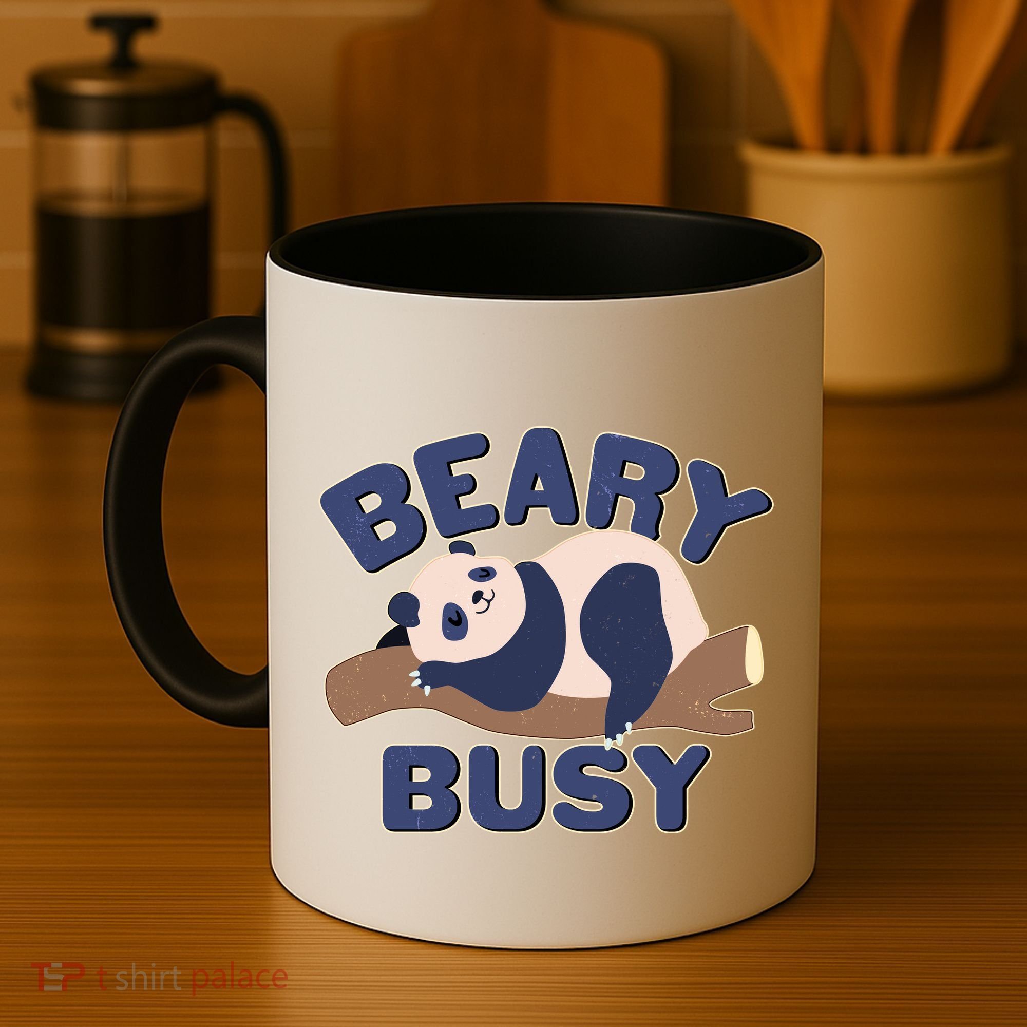 Beary Busy Cute Lazy Panda Coffee Mug