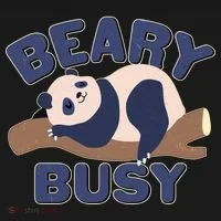 Beary Busy Cute Lazy Panda Women's Hoodie thumb 2