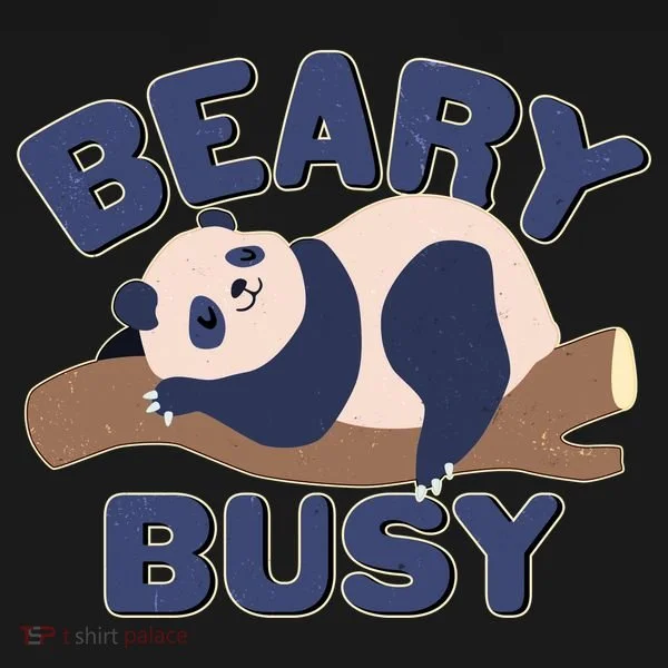 Beary Busy Cute Lazy Panda Women's Hoodie