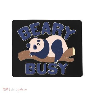 Beary Busy Cute Lazy Panda Mousepad