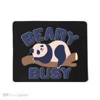 Beary Busy Cute Lazy Panda Mousepad thumb 0