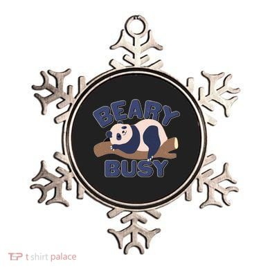 Beary Busy Cute Lazy Panda Ornament