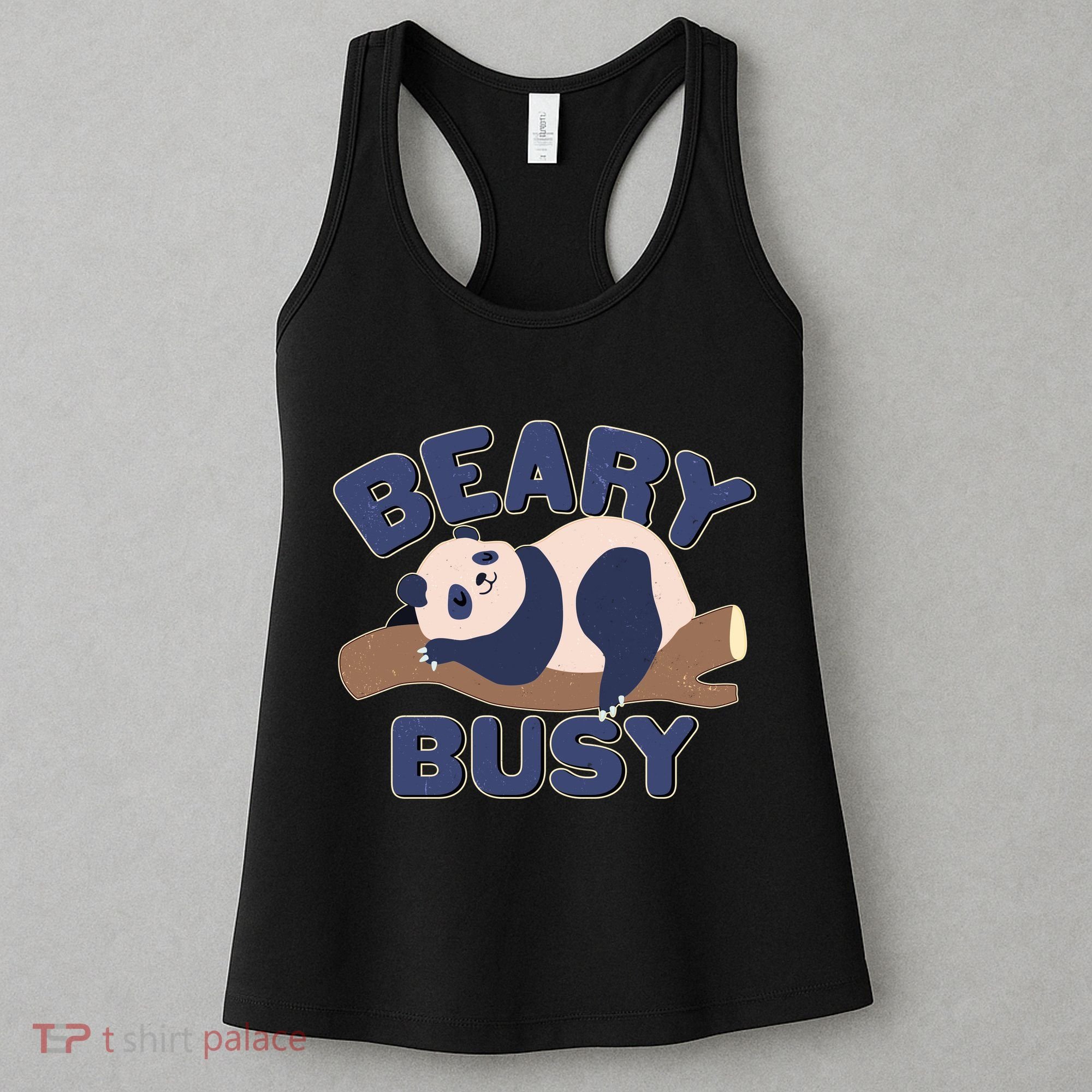 Beary Busy Cute Lazy Panda Women's Tank Top