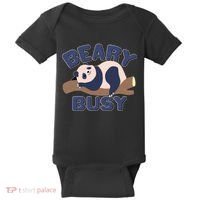 Beary Busy Cute Lazy Panda Baby Bodysuit thumb 0
