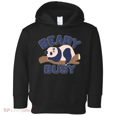 Beary Busy Cute Lazy Panda Toddler Hoodie