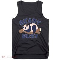 Beary Busy Cute Lazy Panda Tank Top thumb 0