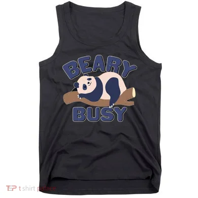 Beary Busy Cute Lazy Panda Tank Top