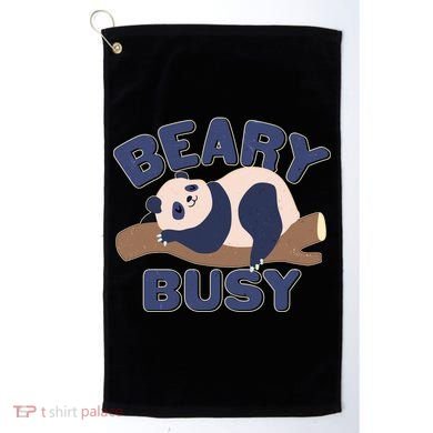 Beary Busy Cute Lazy Panda Golf Towel