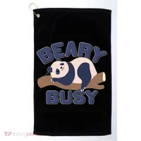 Beary Busy Cute Lazy Panda Golf Towel thumb 0