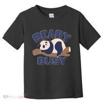 Beary Busy Cute Lazy Panda Toddler T-Shirt thumb 0