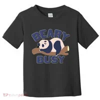 Beary Busy Cute Lazy Panda Toddler T-Shirt thumb 0