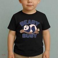Beary Busy Cute Lazy Panda Toddler T-Shirt thumb 2