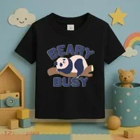 Beary Busy Cute Lazy Panda Toddler T-Shirt thumb 3