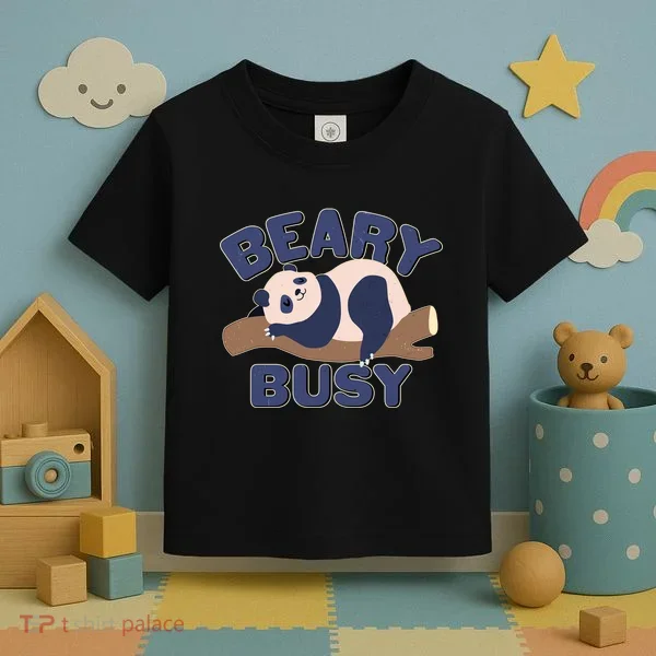 Beary Busy Cute Lazy Panda Toddler T-Shirt