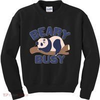 Beary Busy Cute Lazy Panda Kids Sweatshirt thumb 0