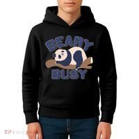 Beary Busy Cute Lazy Panda Kids Hoodie thumb 4