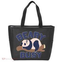Beary Busy Cute Lazy Panda Tote Bag thumb 0