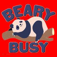 Beary Busy Cute Lazy Panda Santa Hat thumb 1