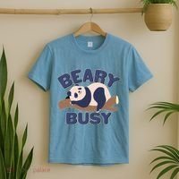 Beary Busy Cute Lazy Panda T-Shirt thumb 2
