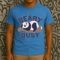 Beary Busy Cute Lazy Panda T-Shirt thumb 3