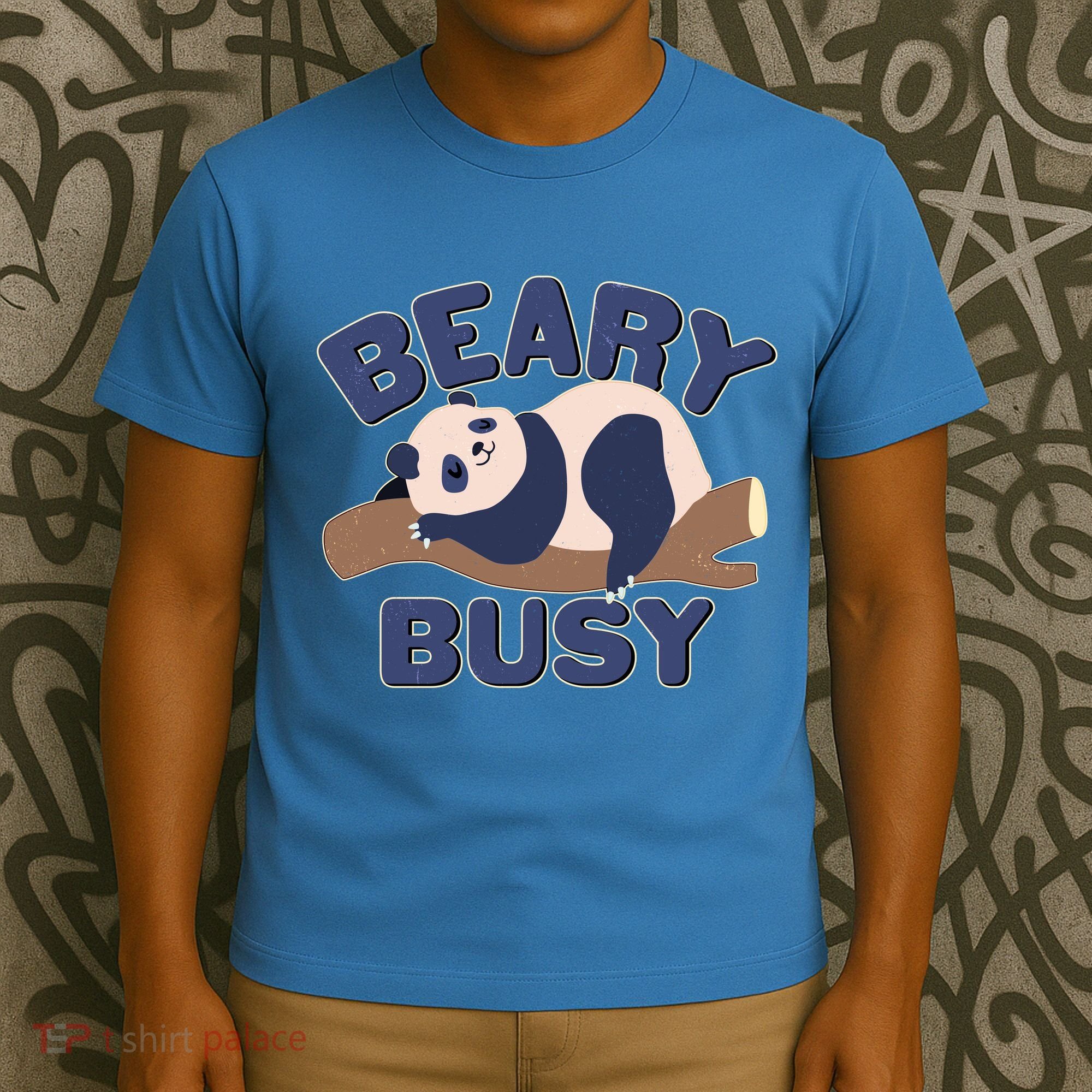 Beary Busy Cute Lazy Panda T-Shirt
