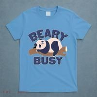 Beary Busy Cute Lazy Panda T-Shirt thumb 4