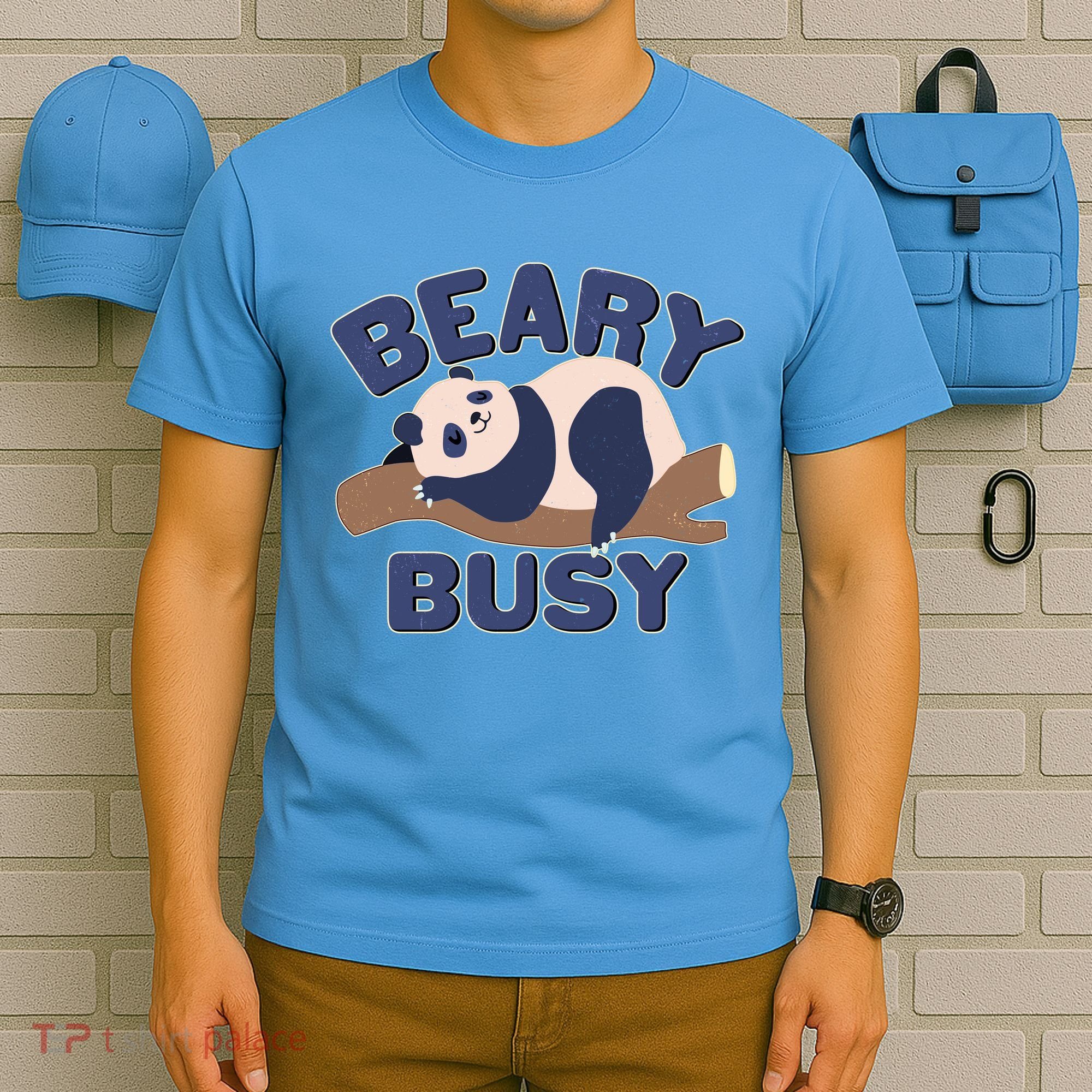 Beary Busy Cute Lazy Panda T-Shirt