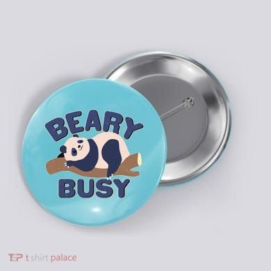 Beary Busy Cute Lazy Panda Button